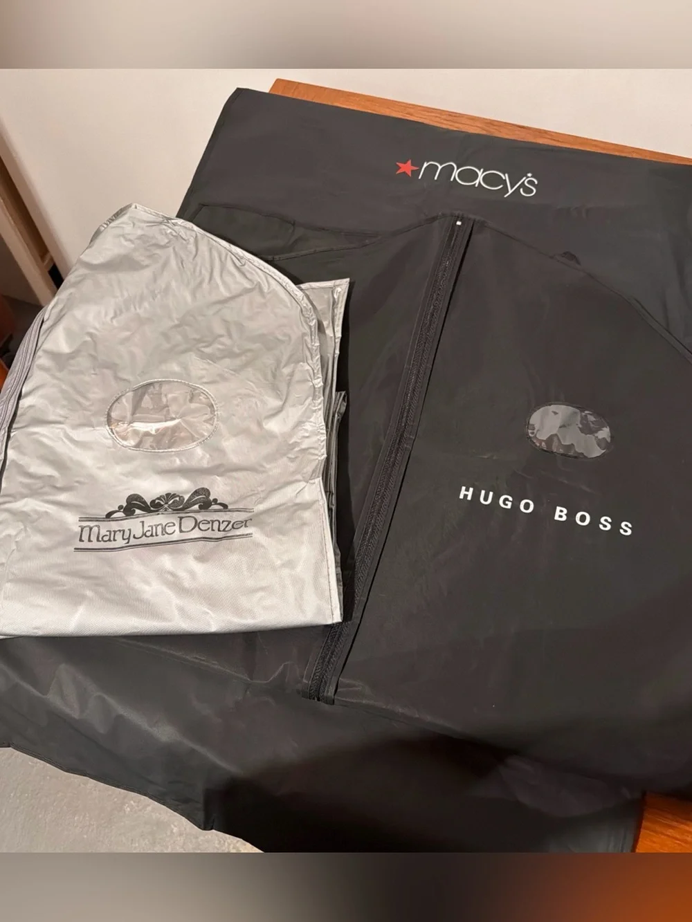 Plastic Garment Bags 1-Long 2-med Zippered Lot Of 3 clothing storage protection